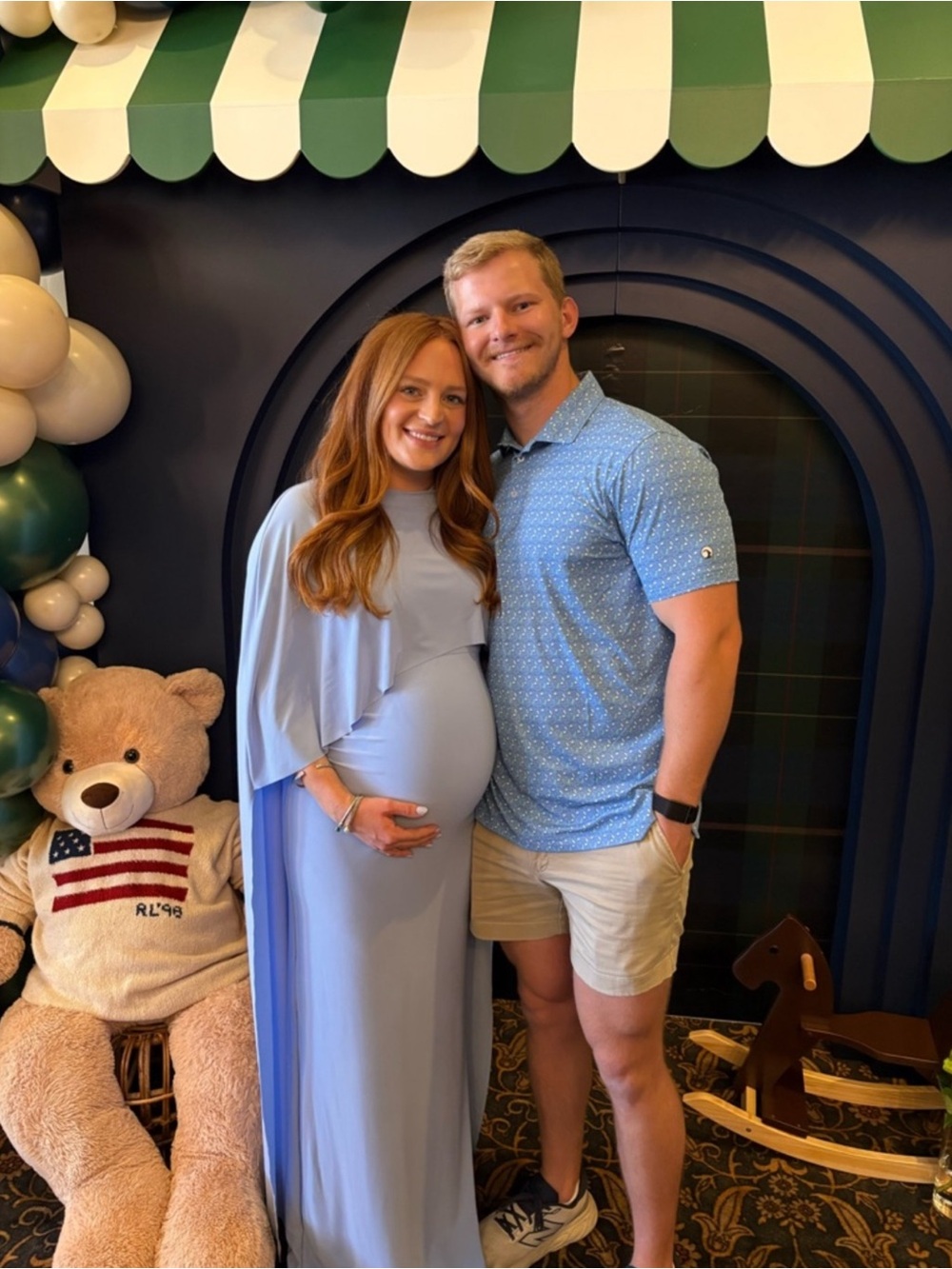 CLUB L LONDON PADMA POWDER BLUE DRAPED MATERNITY MAXI DRESS WITH CAPE SLEEVES - Picture 11 of 11